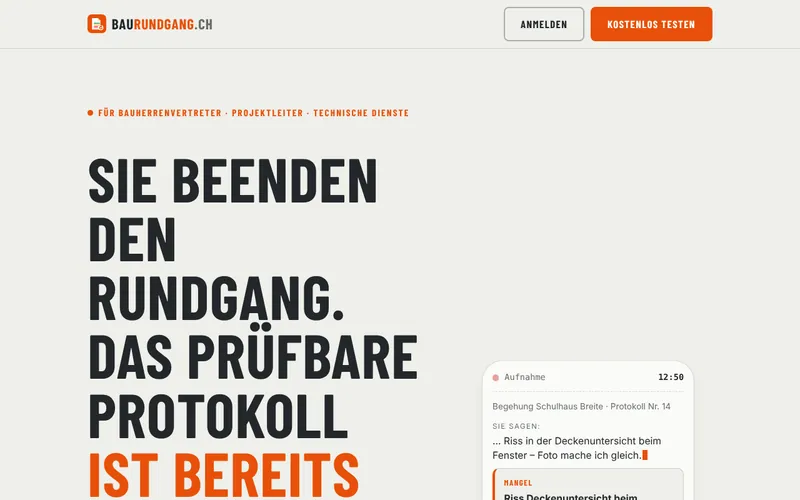 Bildschirmansicht BauRundgang