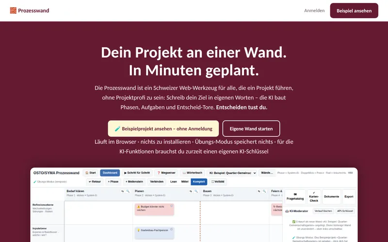 Bildschirmansicht Prozesswand